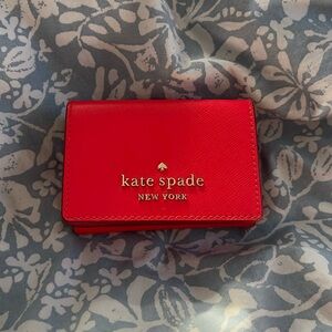 Kate Spade "Staci" Micro Tri Fold Wallet Digital Red